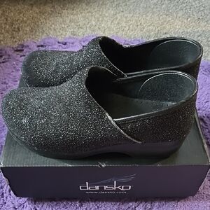 Dansko Kids Black Glitter Shoes